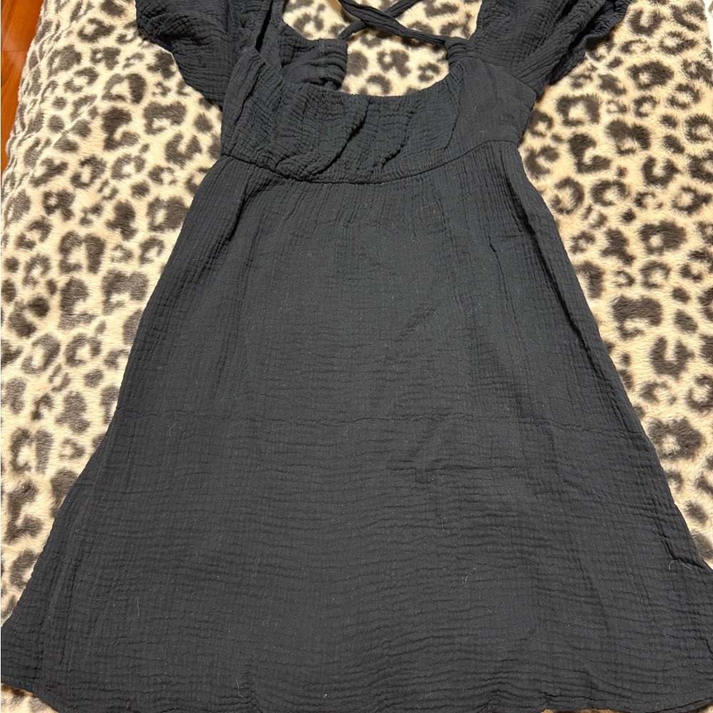 Black Babydoll Dress with Square Neckline